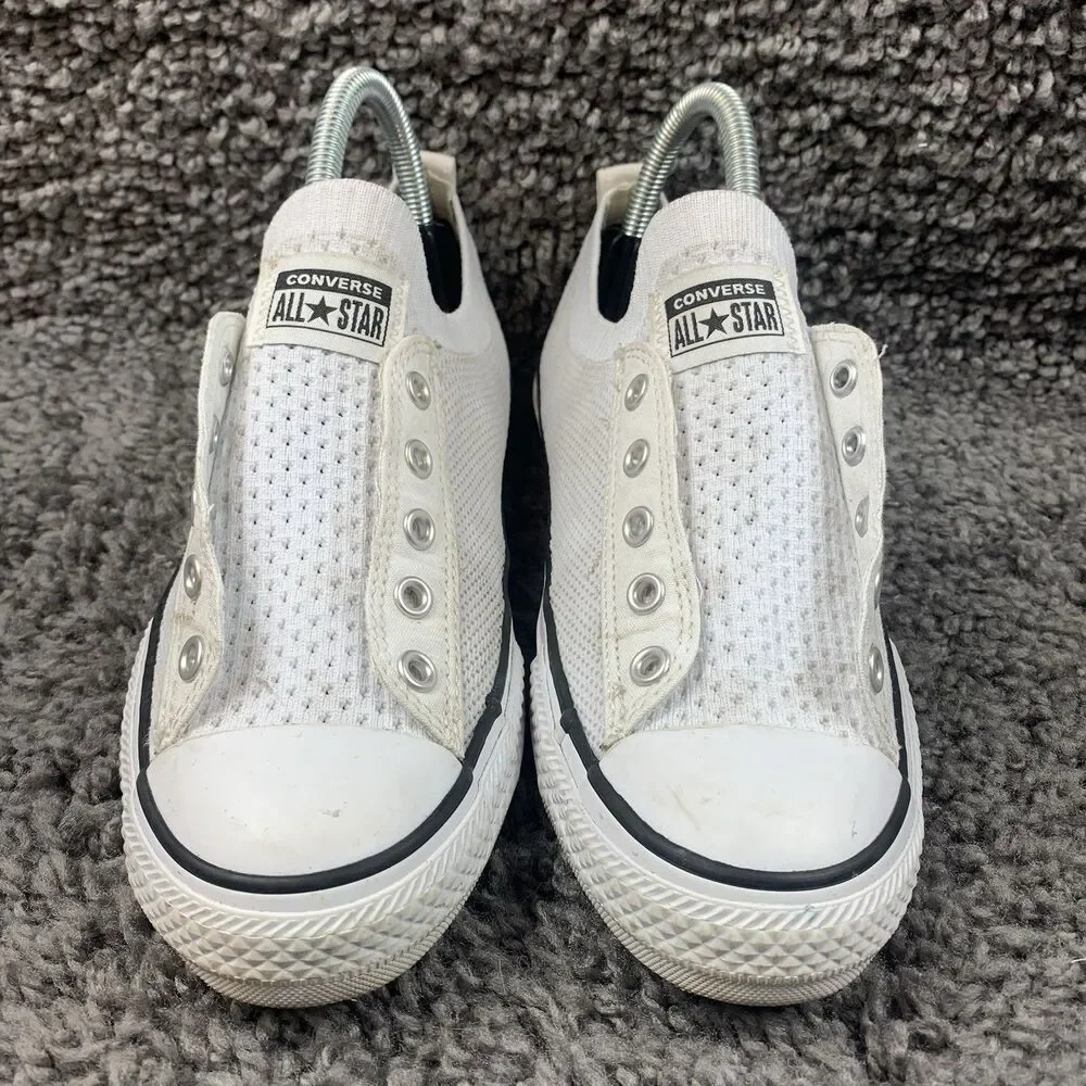 Converse Chuck Taylor Slip Low Top White Knit Junior 4 Sneakers 665411F